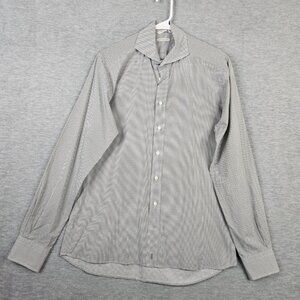 Suitsupply Egyptian Cotton Size 39/ 15.5 Gray Micro Polka Dot Spotted Shirt